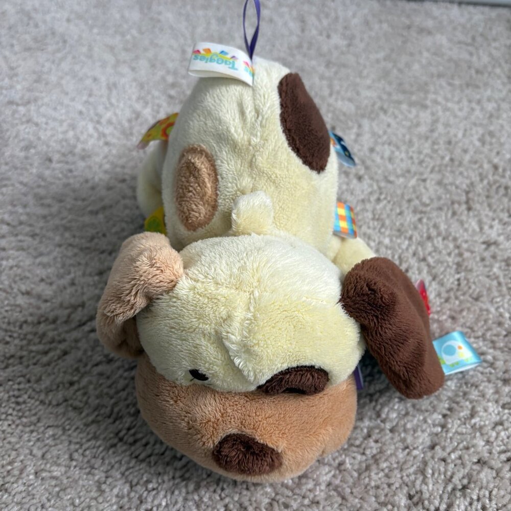 Taggies Puppy Dog Plush Baby Toy Lovey With Colorful Tags 10” Soft